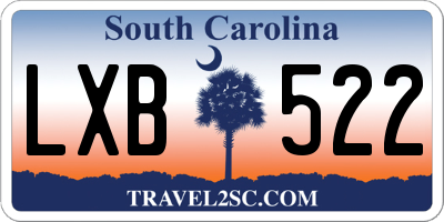 SC license plate LXB522