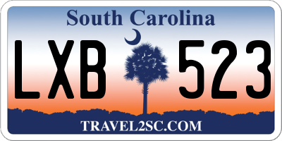 SC license plate LXB523