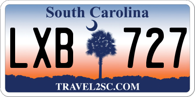 SC license plate LXB727