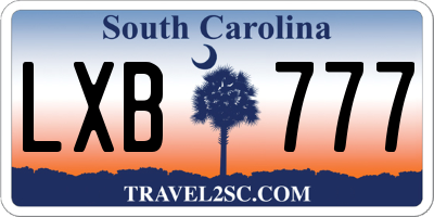 SC license plate LXB777