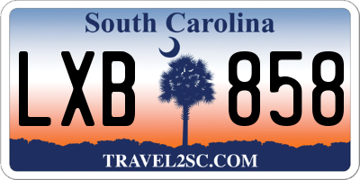 SC license plate LXB858