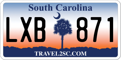 SC license plate LXB871