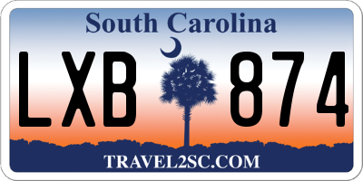 SC license plate LXB874