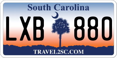 SC license plate LXB880