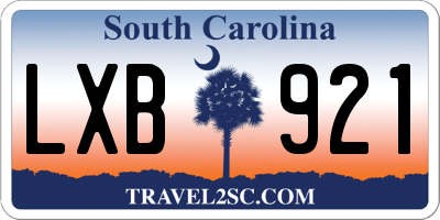 SC license plate LXB921