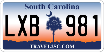 SC license plate LXB981