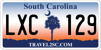 SC license plate LXC129
