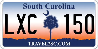 SC license plate LXC150