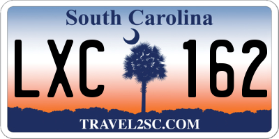 SC license plate LXC162