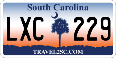 SC license plate LXC229
