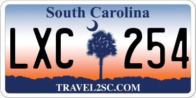 SC license plate LXC254
