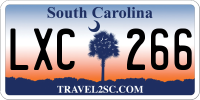 SC license plate LXC266
