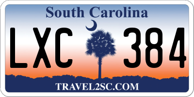 SC license plate LXC384