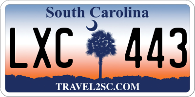 SC license plate LXC443
