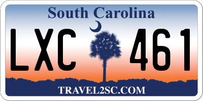SC license plate LXC461