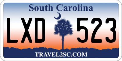 SC license plate LXD523