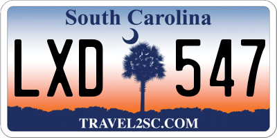 SC license plate LXD547