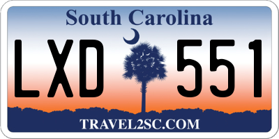 SC license plate LXD551