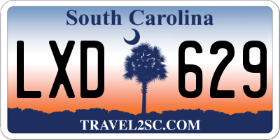 SC license plate LXD629