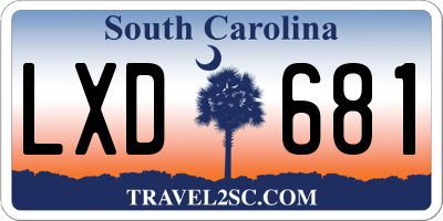 SC license plate LXD681