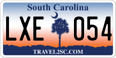 SC license plate LXE054