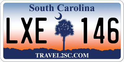SC license plate LXE146