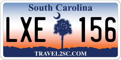 SC license plate LXE156