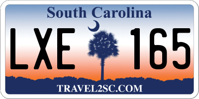 SC license plate LXE165