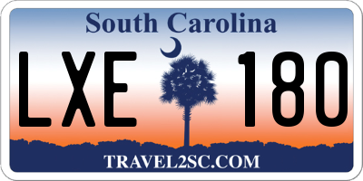 SC license plate LXE180