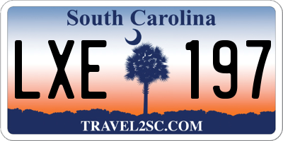 SC license plate LXE197