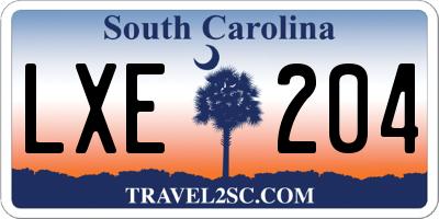 SC license plate LXE204