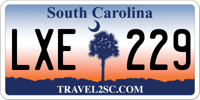 SC license plate LXE229