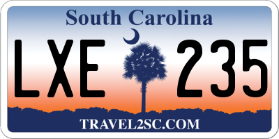 SC license plate LXE235