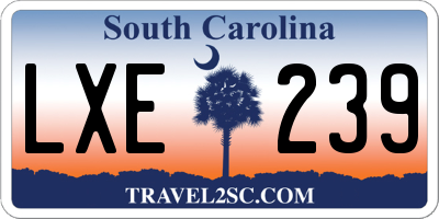 SC license plate LXE239