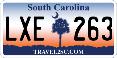 SC license plate LXE263