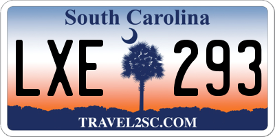 SC license plate LXE293