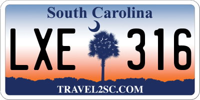 SC license plate LXE316