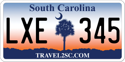 SC license plate LXE345