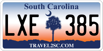 SC license plate LXE385