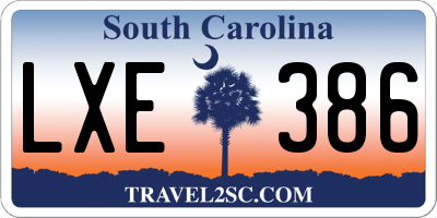 SC license plate LXE386