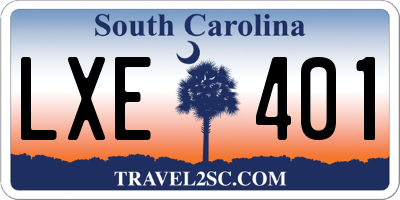 SC license plate LXE401