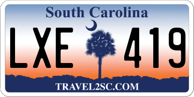 SC license plate LXE419