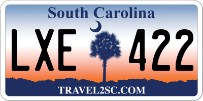 SC license plate LXE422