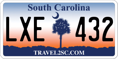 SC license plate LXE432