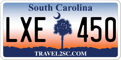 SC license plate LXE450