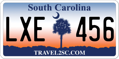 SC license plate LXE456