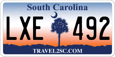 SC license plate LXE492