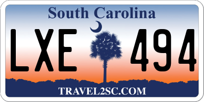 SC license plate LXE494