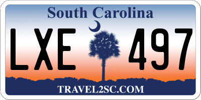 SC license plate LXE497