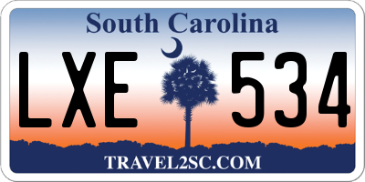 SC license plate LXE534